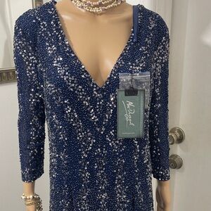 Elegant Blue Sequin Dress